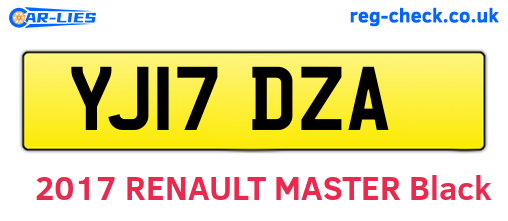 YJ17DZA are the vehicle registration plates.