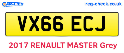 VX66ECJ are the vehicle registration plates.