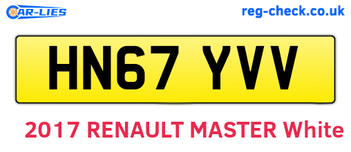 HN67YVV are the vehicle registration plates.