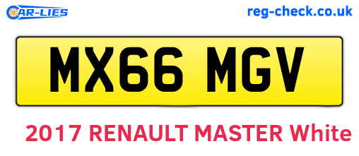 MX66MGV are the vehicle registration plates.