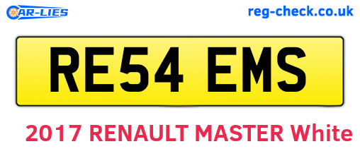 RE54EMS are the vehicle registration plates.