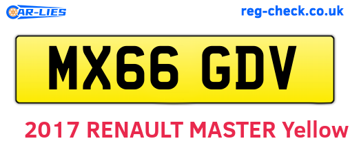 MX66GDV are the vehicle registration plates.
