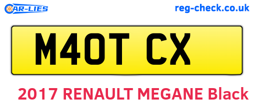 M40TCX are the vehicle registration plates.