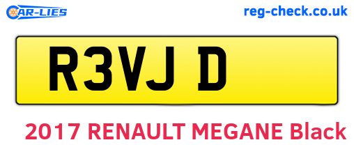 R3VJD are the vehicle registration plates.