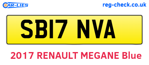 SB17NVA are the vehicle registration plates.