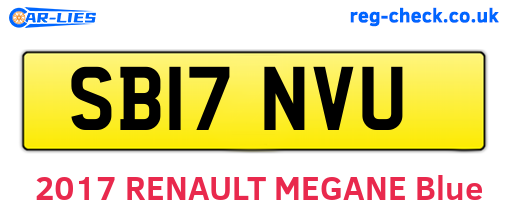 SB17NVU are the vehicle registration plates.