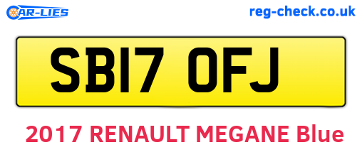SB17OFJ are the vehicle registration plates.