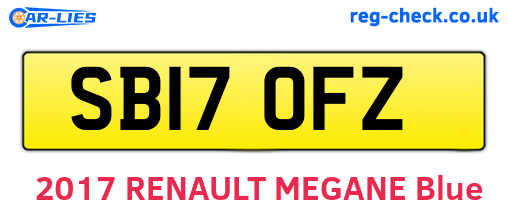 SB17OFZ are the vehicle registration plates.