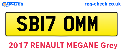 SB17OMM are the vehicle registration plates.