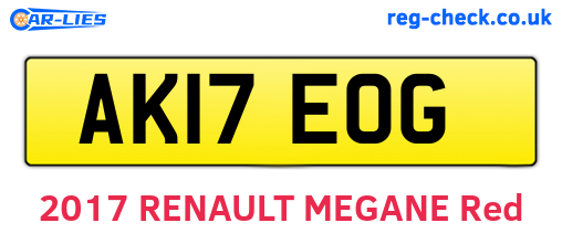 AK17EOG are the vehicle registration plates.