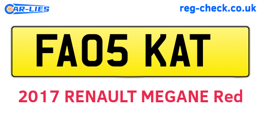FA05KAT are the vehicle registration plates.