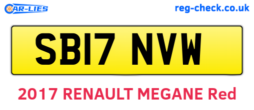 SB17NVW are the vehicle registration plates.