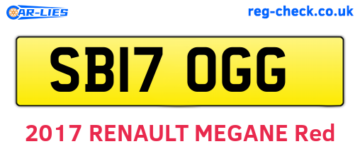 SB17OGG are the vehicle registration plates.