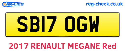 SB17OGW are the vehicle registration plates.
