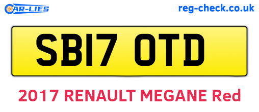 SB17OTD are the vehicle registration plates.
