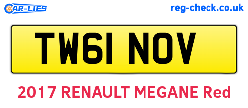 TW61NOV are the vehicle registration plates.
