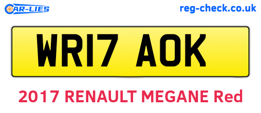 WR17AOK are the vehicle registration plates.