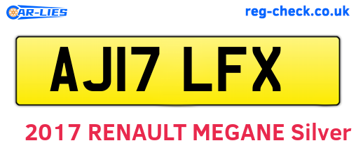 AJ17LFX are the vehicle registration plates.