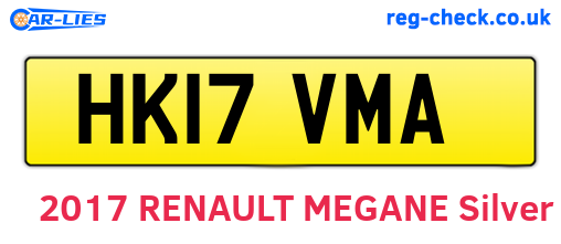 HK17VMA are the vehicle registration plates.