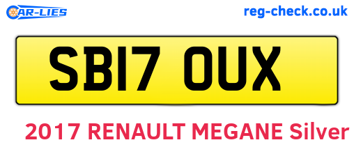 SB17OUX are the vehicle registration plates.