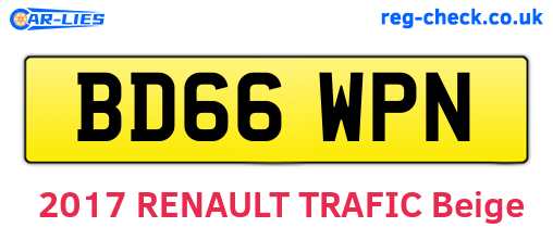 BD66WPN are the vehicle registration plates.
