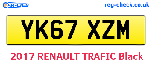 YK67XZM are the vehicle registration plates.