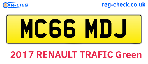 MC66MDJ are the vehicle registration plates.