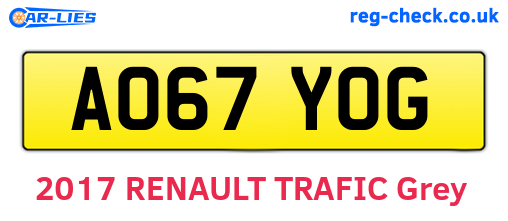 AO67YOG are the vehicle registration plates.