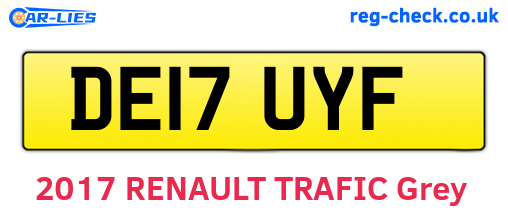 DE17UYF are the vehicle registration plates.