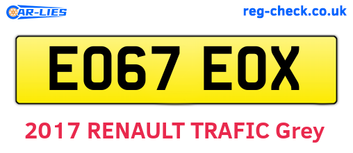 EO67EOX are the vehicle registration plates.
