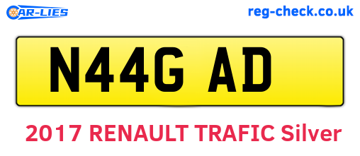 N44GAD are the vehicle registration plates.