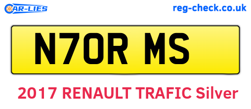 N70RMS are the vehicle registration plates.