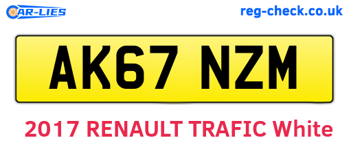 AK67NZM are the vehicle registration plates.