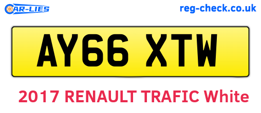 AY66XTW are the vehicle registration plates.