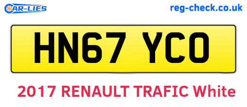 HN67YCO are the vehicle registration plates.
