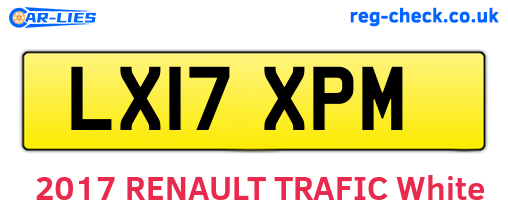 LX17XPM are the vehicle registration plates.