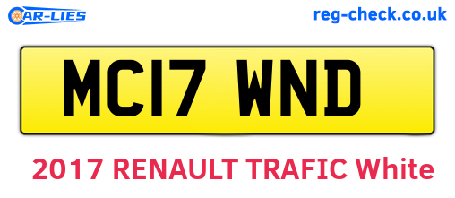 MC17WND are the vehicle registration plates.