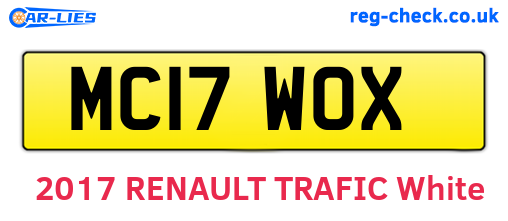 MC17WOX are the vehicle registration plates.