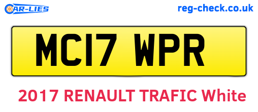MC17WPR are the vehicle registration plates.