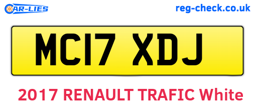 MC17XDJ are the vehicle registration plates.