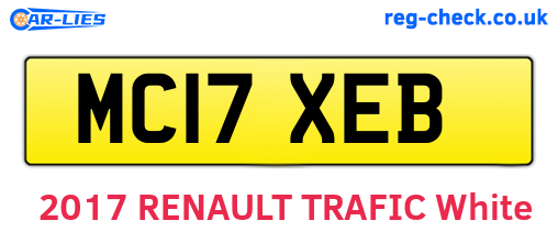 MC17XEB are the vehicle registration plates.