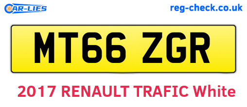 MT66ZGR are the vehicle registration plates.