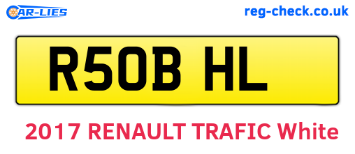 R50BHL are the vehicle registration plates.