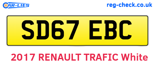 SD67EBC are the vehicle registration plates.