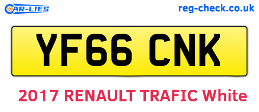 YF66CNK are the vehicle registration plates.