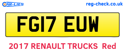 FG17EUW are the vehicle registration plates.