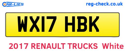 WX17HBK are the vehicle registration plates.