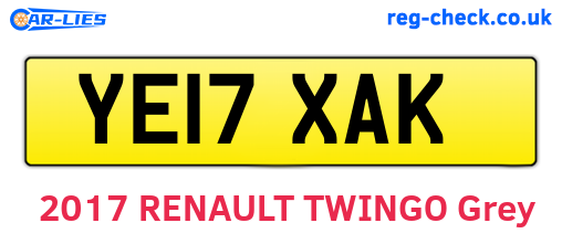 YE17XAK are the vehicle registration plates.