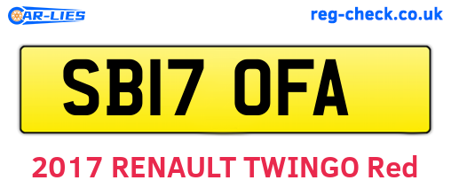 SB17OFA are the vehicle registration plates.