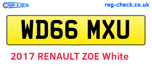 WD66MXU are the vehicle registration plates.